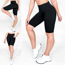 Cargar imagen en el visor de la galería, Biker Negro Mate | Biker Anti-Celulitis, Anti-Fluidos Con Cintura Alta & Horma Ideal Leggins RBJ Leggins