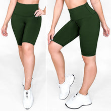 Cargar imagen en el visor de la galería, Biker Verde Oscuro Mate - NUEVO | Biker Anti-Celulitis, Anti-Fluidos Con Cintura Alta & Horma Ideal Leggins RBJ Leggins