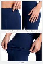 Cargar imagen en el visor de la galería, Bota Campana Azul Navy Mate | Leggin Anti-Celulitis, Anti-Fluidos Con Cintura Alta & Horma Ideal Leggins RBJ Leggins