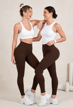 Cargar imagen en el visor de la galería, Cafe Oscuro Mate | Leggin Anti-Celulitis, Anti-Fluidos Con Cintura Alta & Horma Ideal Leggins RBJ Leggins