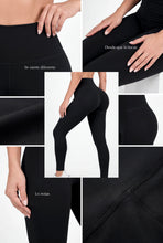 Cargar imagen en el visor de la galería, Negro Mate | Leggin Anti-Celulitis, Anti-Fluidos Con Cintura Alta & Horma Ideal Leggins RBJ Leggins