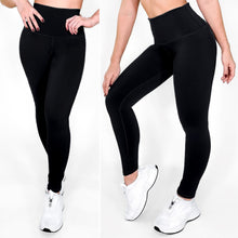 Cargar imagen en el visor de la galería, Negro Mate | Leggin Anti-Celulitis, Anti-Fluidos Con Cintura Alta & Horma Ideal Leggins RBJ Leggins