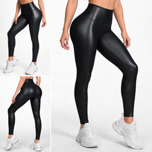 Cargar imagen en el visor de la galería, Negro Universe | Leggin Negro Efecto Cuero, Anti-Celulitis, Anti-Fluidos Con Cintura Alta & Horma Ideal Leggins RBJ Leggins