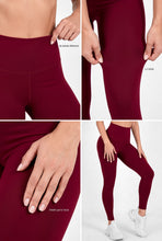 Cargar imagen en el visor de la galería, Vino Oscuro Mate | Leggin Anti-Celulitis, Anti-Fluidos Con Cintura Alta & Horma Ideal Leggins RBJ Leggins