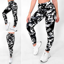 Cargar imagen en el visor de la galería, Militar Black & White | Leggin Anti-Celulitis, Anti-Fluidos Con Cintura Alta & Horma Ideal Leggins RBJ Leggins