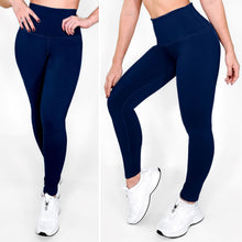 Cargar imagen en el visor de la galería, Azul Navy Mate | Leggin Anti-Celulitis, Anti-Fluidos Con Cintura Alta &amp; Horma Ideal Leggins RBJ Leggins 
