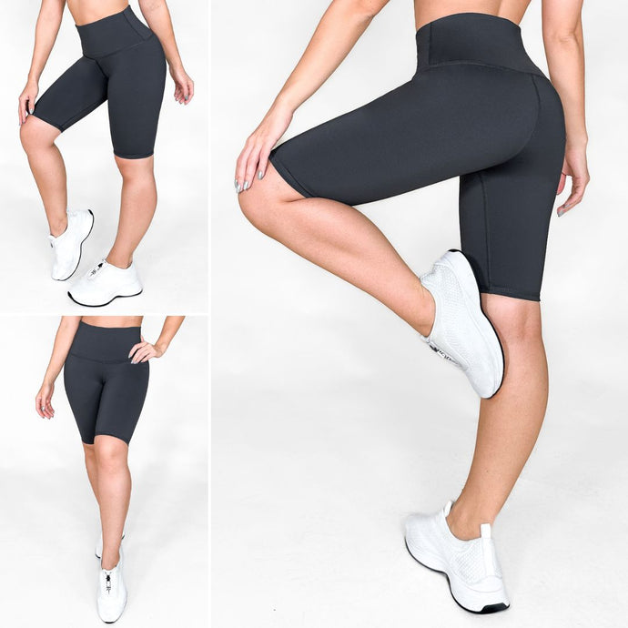 Biker Gris Oscuro Mate - NUEVO | Biker Anti-Celulitis, Anti-Fluidos Con Cintura Alta & Horma Ideal Leggins RBJ Leggins 