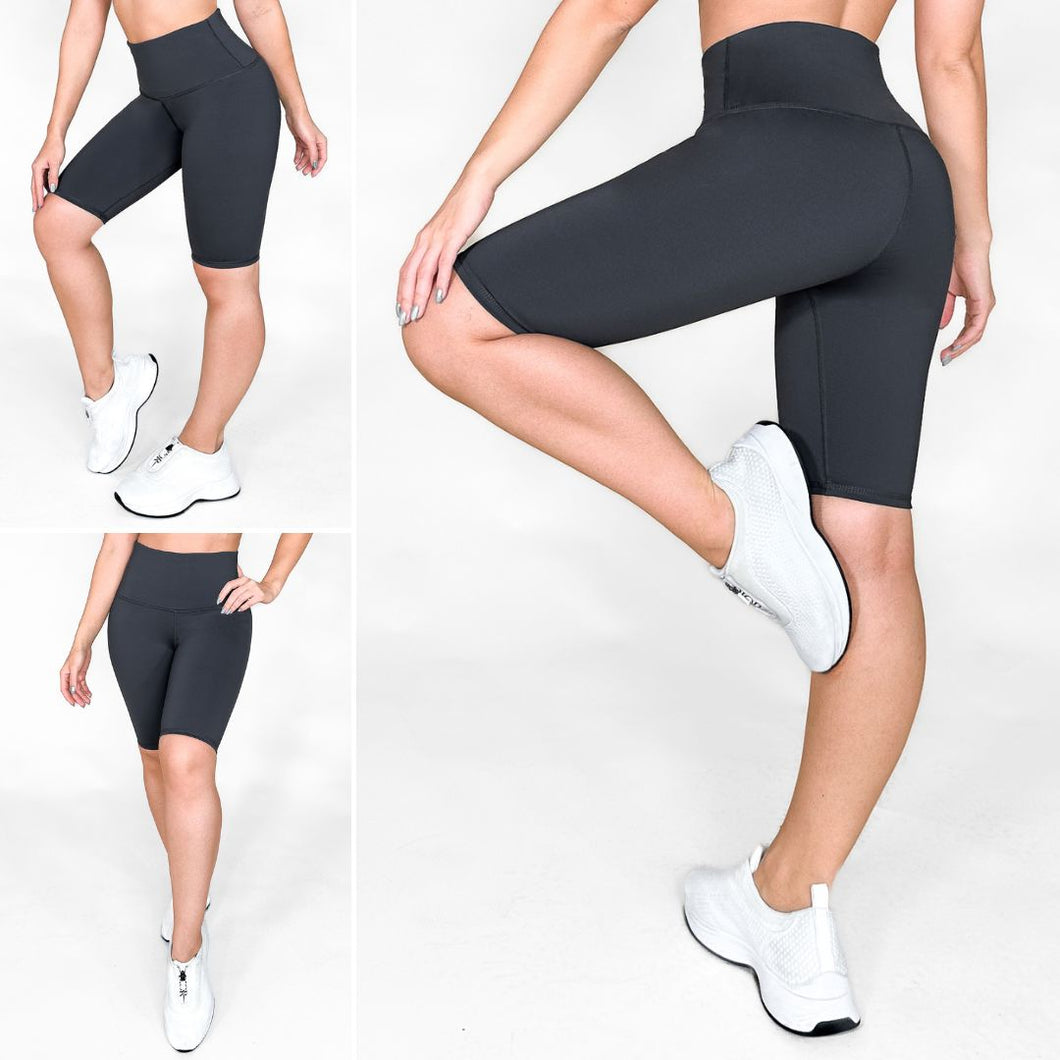 Biker Gris Oscuro Mate - NUEVO | Biker Anti-Celulitis, Anti-Fluidos Con Cintura Alta & Horma Ideal Leggins RBJ Leggins 