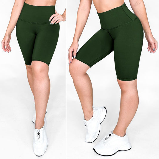 Biker Verde Oscuro Mate - NUEVO | Biker Anti-Celulitis, Anti-Fluidos Con Cintura Alta & Horma Ideal Leggins RBJ Leggins 