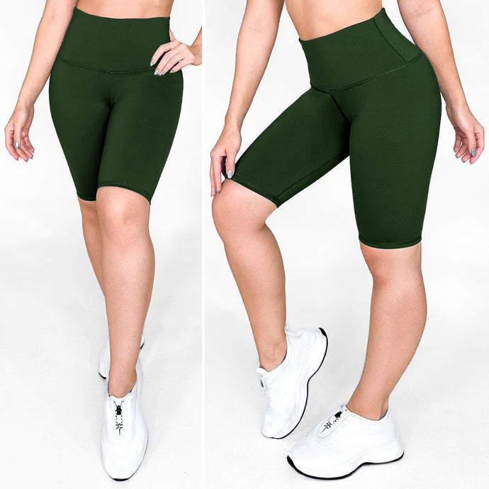 Biker Verde Oscuro Mate - NUEVO | Biker Anti-Celulitis, Anti-Fluidos Con Cintura Alta & Horma Ideal Leggins RBJ Leggins 