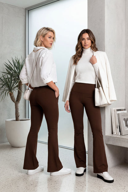 Bota Campana Cafe Oscuro Mate | Leggin Anti-Celulitis, Anti-Fluidos Con Cintura Alta & Horma Ideal Leggins RBJ Leggins 