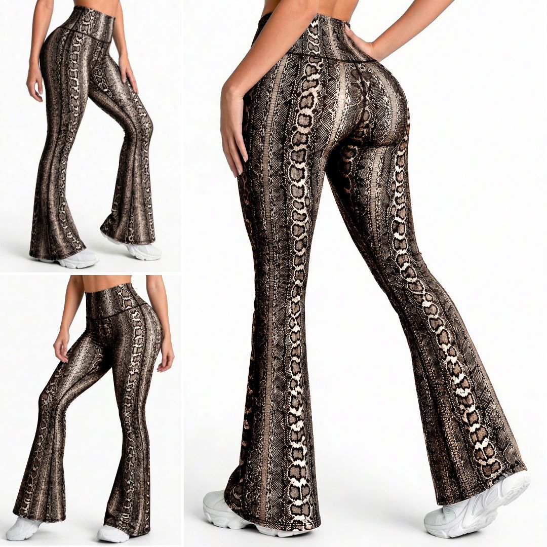 Bota Campana Cafe Phyton - NUEVO | Leggin Anti-Celulitis, Anti-Fluidos Con Cintura Alta & Horma Ideal Leggins RBJ Leggins Bota Campana Cafe Python S - M 