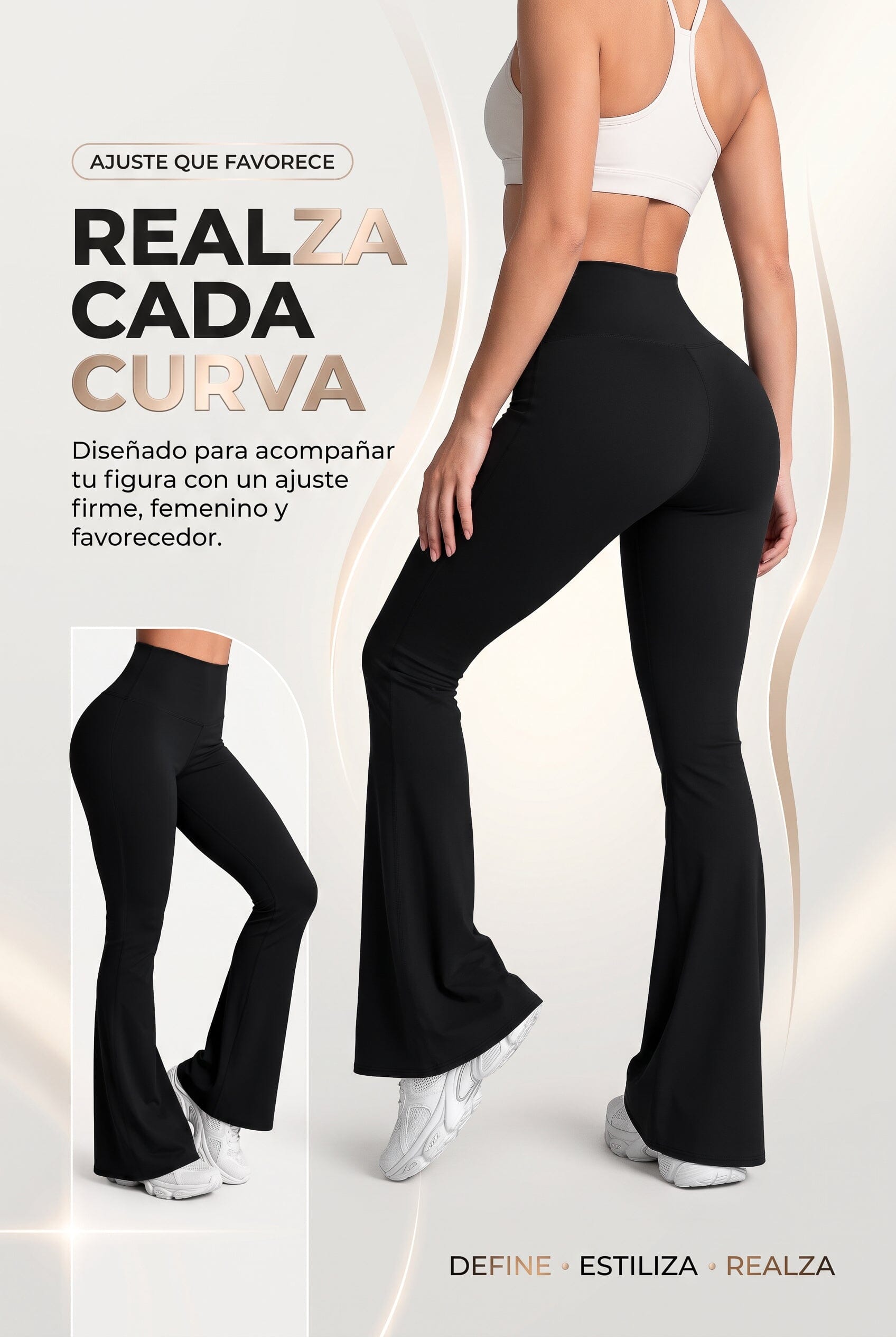 Bota Campana Negro Mate | Leggin Anti-Celulitis, Anti-Fluidos Con Cintura Alta & Horma Ideal Leggins RBJ Leggins 