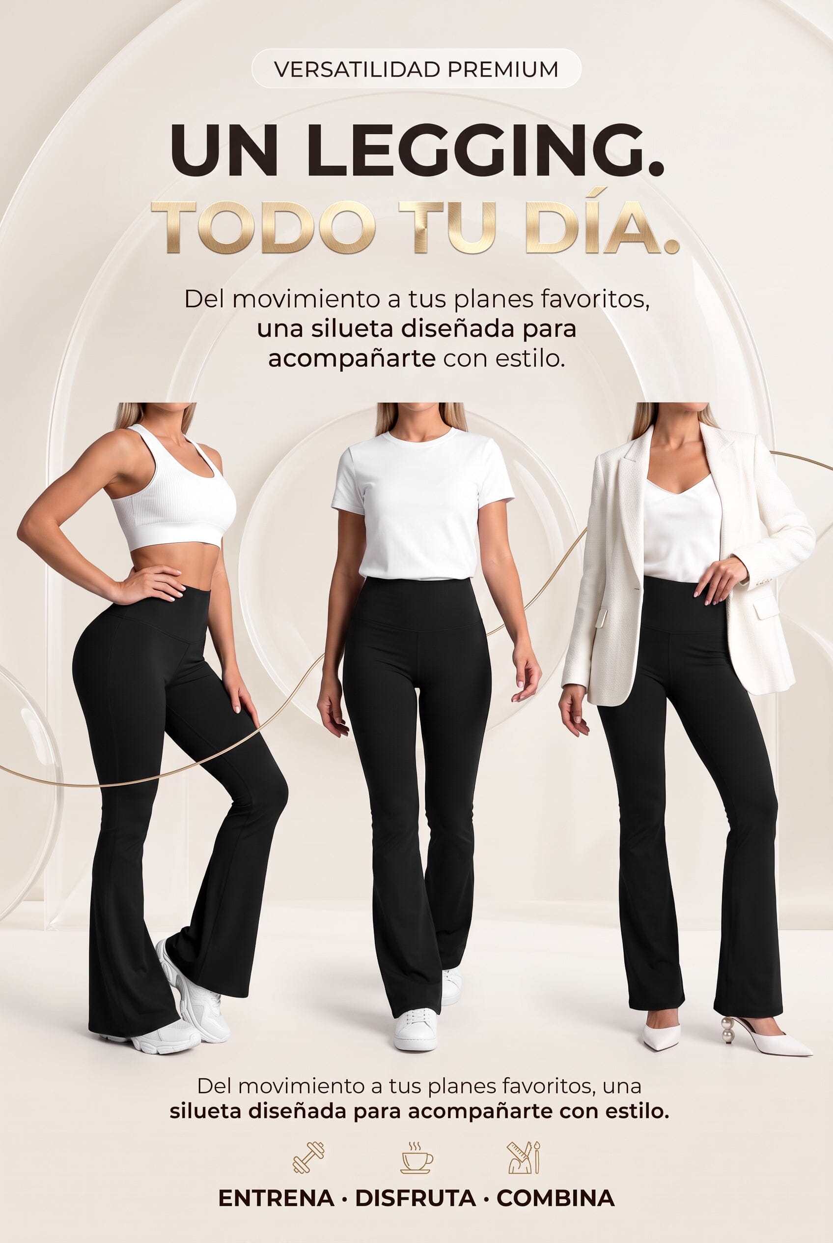 Bota Campana Negro Mate | Leggin Anti-Celulitis, Anti-Fluidos Con Cintura Alta & Horma Ideal Leggins RBJ Leggins 
