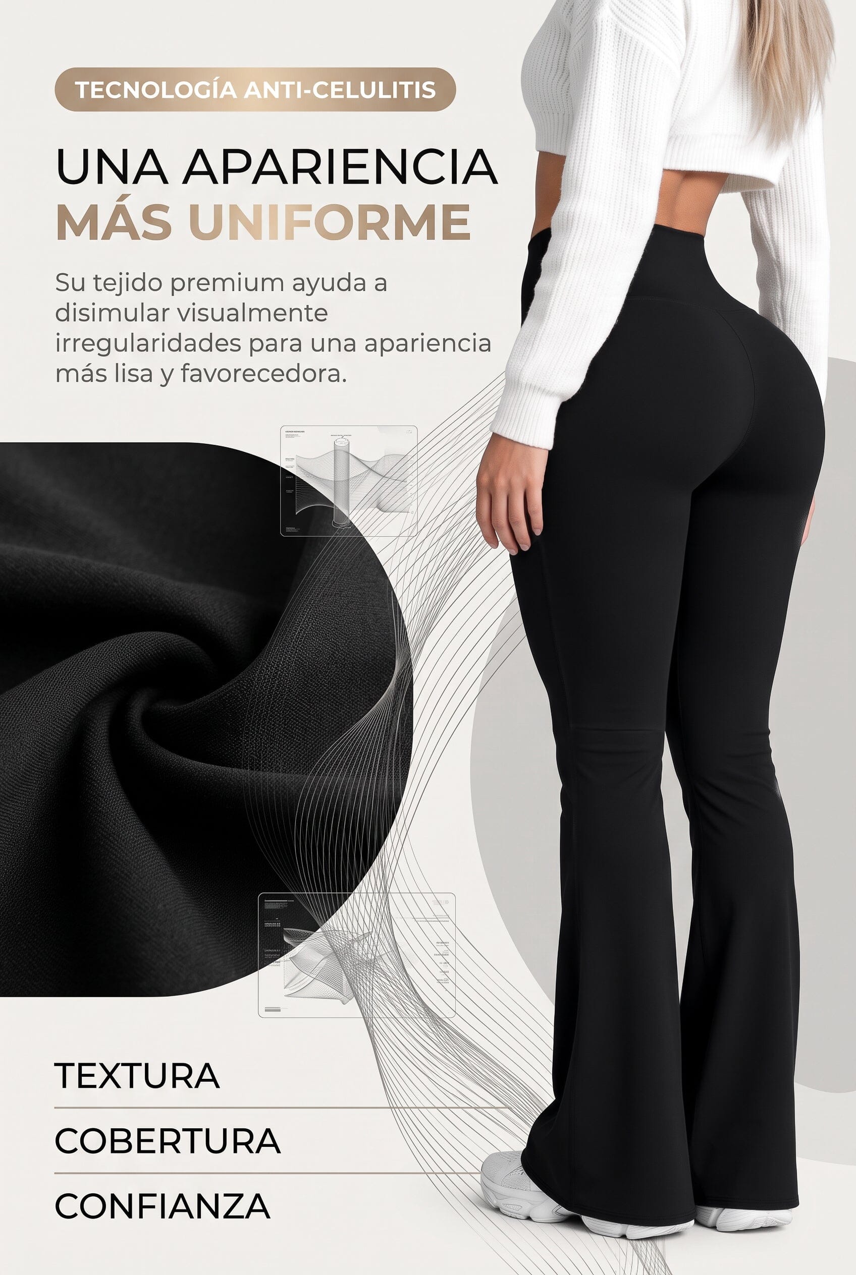 Bota Campana Negro Mate | Leggin Anti-Celulitis, Anti-Fluidos Con Cintura Alta & Horma Ideal Leggins RBJ Leggins 