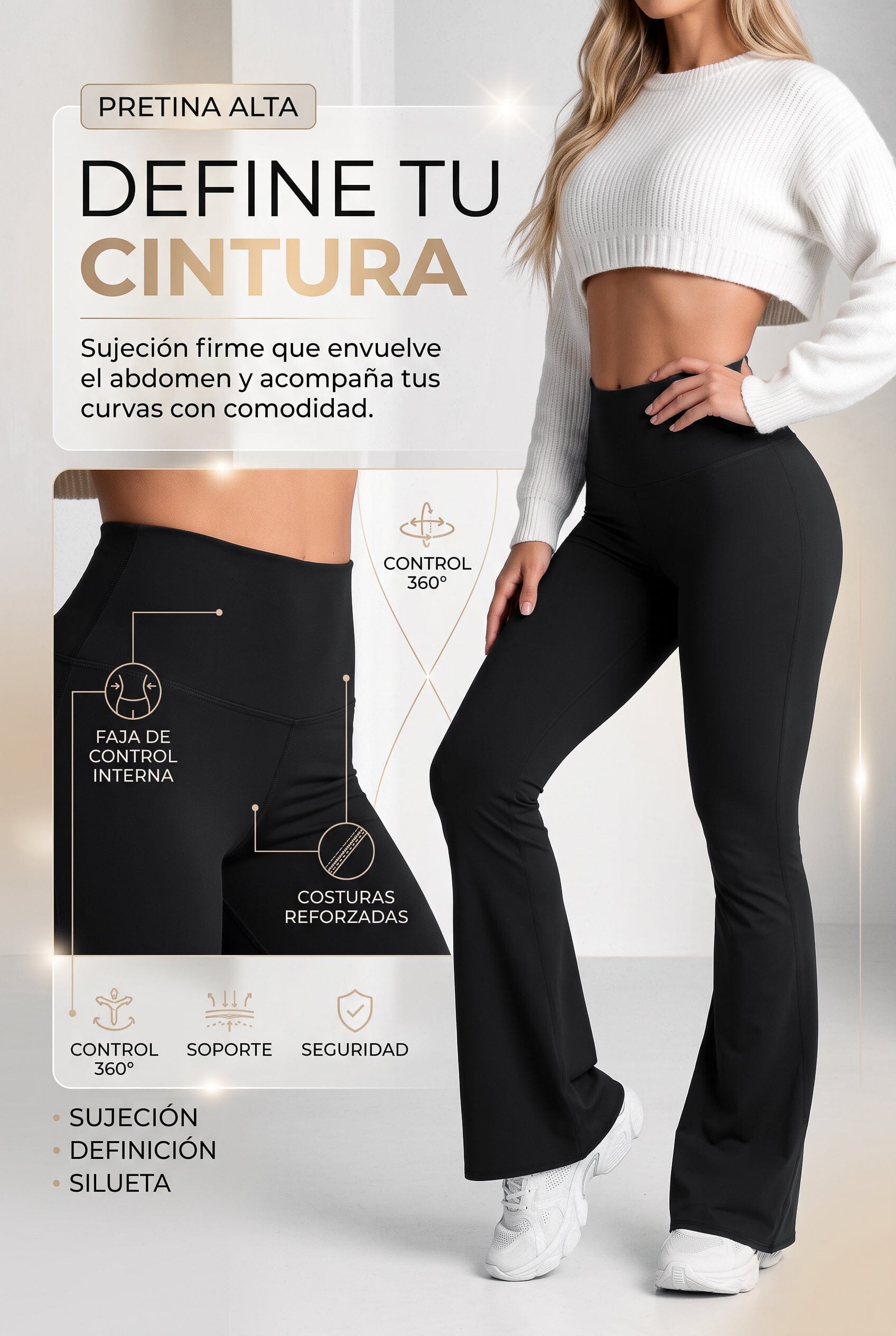 Bota Campana Negro Mate | Leggin Anti-Celulitis, Anti-Fluidos Con Cintura Alta & Horma Ideal Leggins RBJ Leggins 