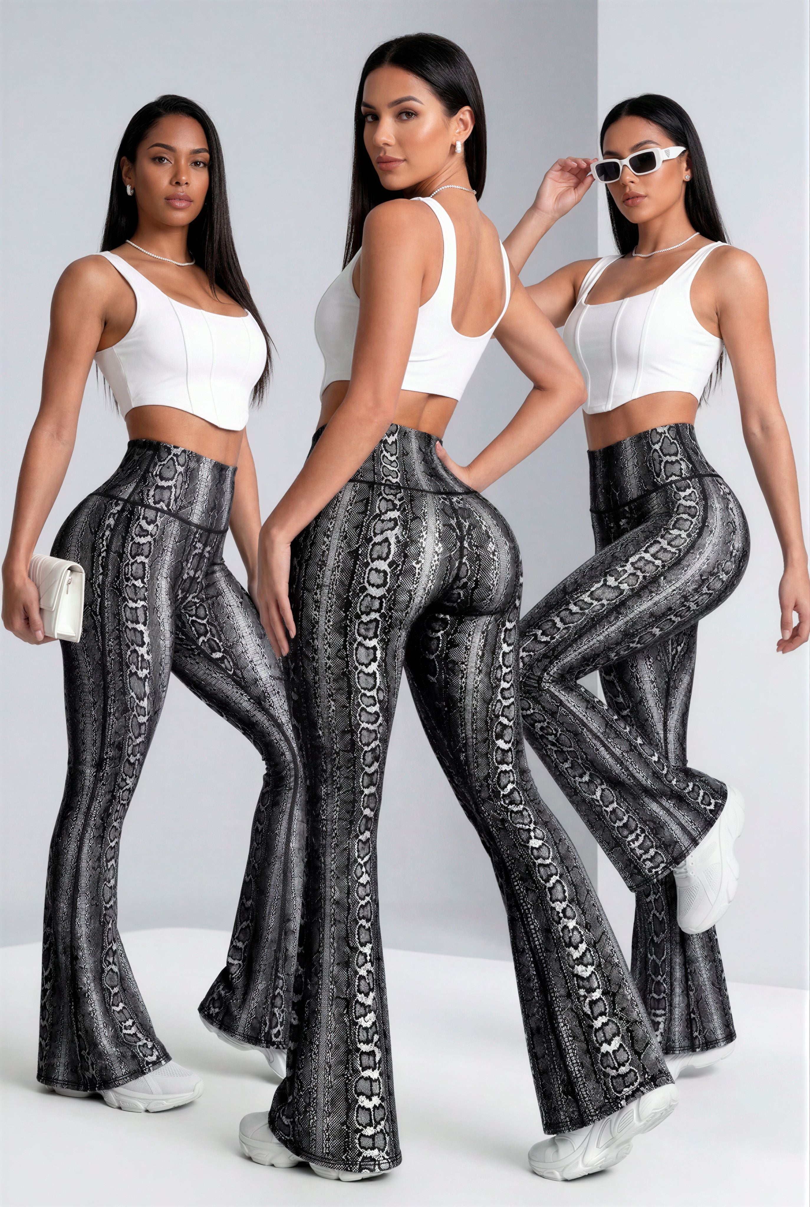 Bota Campana Negro Phyton - NUEVO | Leggin Anti-Celulitis, Anti-Fluidos Con Cintura Alta & Horma Ideal Leggins RBJ Leggins 