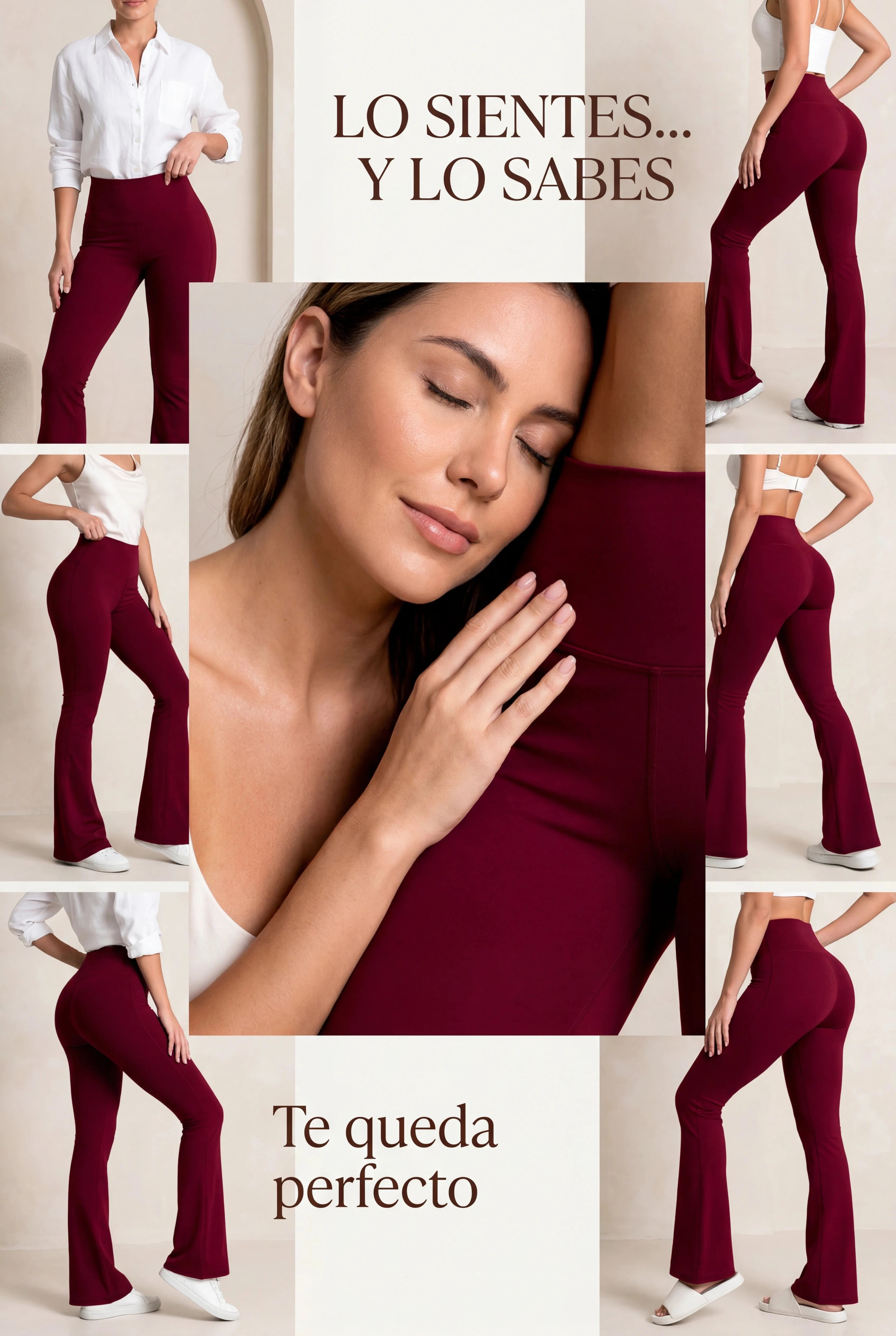 Bota Campana Vino Oscuro Mate | Leggin Anti-Celulitis, Anti-Fluidos Con Cintura Alta & Horma Ideal Leggins RBJ Leggins 