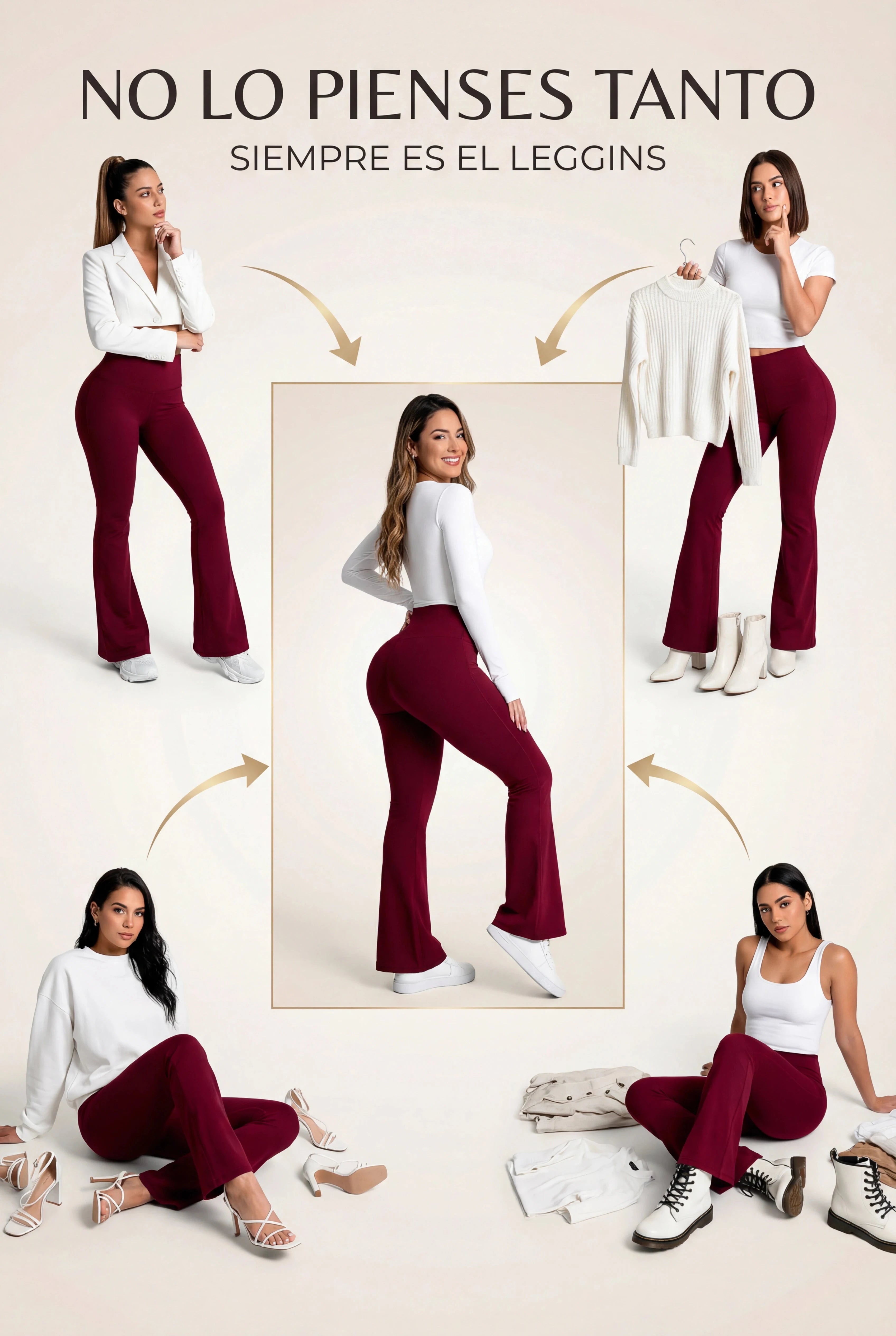 Bota Campana Vino Oscuro Mate | Leggin Anti-Celulitis, Anti-Fluidos Con Cintura Alta & Horma Ideal Leggins RBJ Leggins 