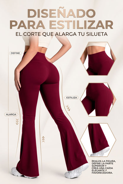 Bota Campana Vino Oscuro Mate | Leggin Anti-Celulitis, Anti-Fluidos Con Cintura Alta & Horma Ideal Leggins RBJ Leggins 