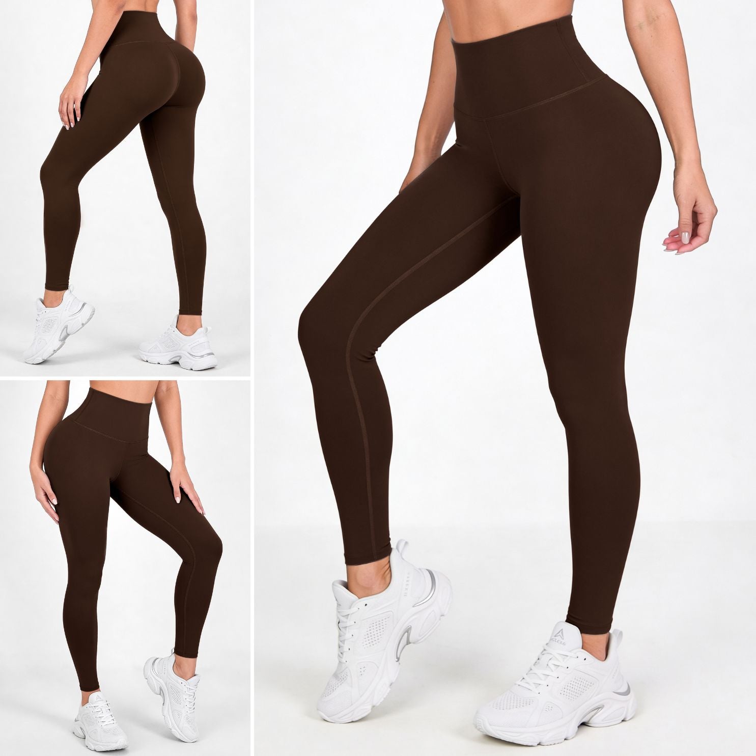 Cafe Oscuro Mate | Leggin Anti-Celulitis, Anti-Fluidos Con Cintura Alta & Horma Ideal Leggins RBJ Leggins Cafe Oscuro Mate S - M 