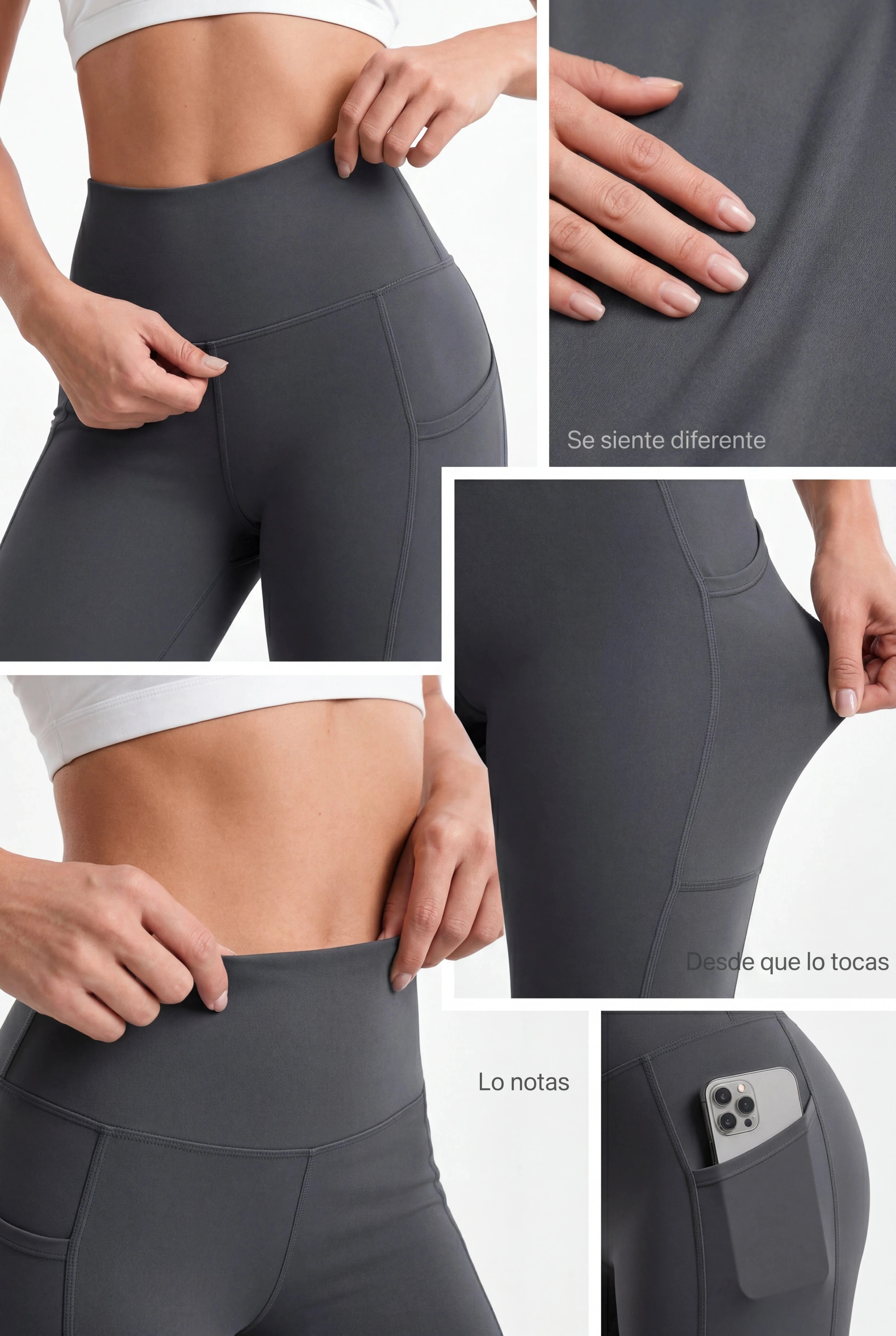 Capri Gris Oscuro Mate | Leggin Corto Con Bolsillo Anti-Celulitis, Anti-Fluidos Con Pretina Alta & Horma Ideal Leggins RBJ Leggins 