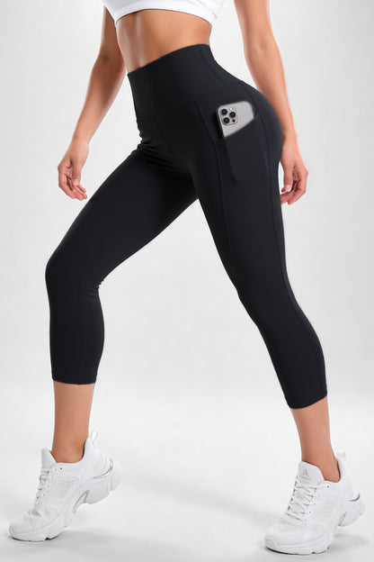 Capri Negro Mate | Leggin Corto Con Bolsillo Anti-Celulitis, Anti-Fluidos Con Pretina Alta & Horma Ideal Leggins RBJ Leggins 