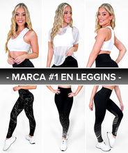 Cargar imagen en el visor de la galería, Combo Ultra Black • 5 Piezas | Leggins Negro Mármol + Negro Galaxy + Royal Black + Top Grecia Blanco (Gratis) + Camiseta Berlín Blanca (Gratis) RBJ Leggins 
