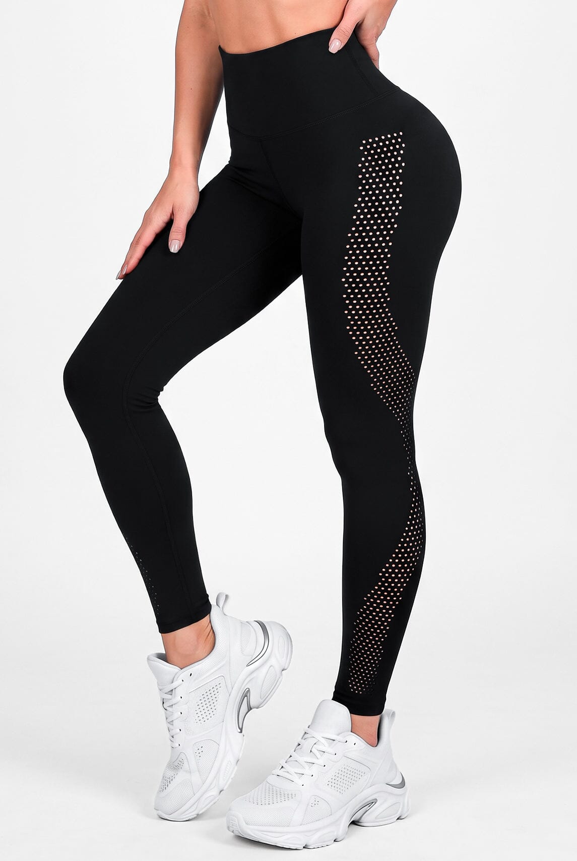Estelar Black | Leggin Anti-Celulitis, Anti-Fluidos Con Cintura Alta & Horma Ideal (Diseño Con Corte Laser) Leggins RBJ Leggins 