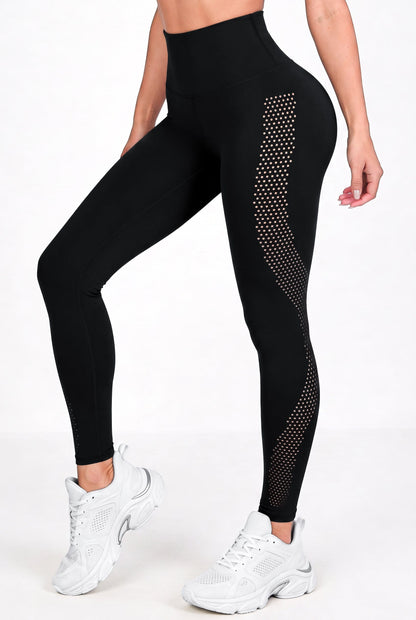 Estelar Black | Leggin Anti-Celulitis, Anti-Fluidos Con Cintura Alta & Horma Ideal (Diseño Con Corte Laser) Leggins RBJ Leggins 