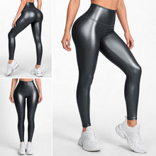 Cargar imagen en el visor de la galería, Gris Legacy | Leggin Gris Oscuro Efecto Cuero, Anti-Celulitis, Anti-Fluidos Con Cintura Alta &amp; Horma Ideal Leggins RBJ Leggins Gris Legacy S - M 
