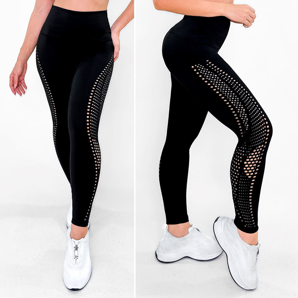 Luxury Black - NUEVO | Leggin Anti-Celulitis, Anti-Fluidos Con Cintura Alta & Horma Ideal (Diseño Con Corte Laser) Leggins RBJ Leggins 
