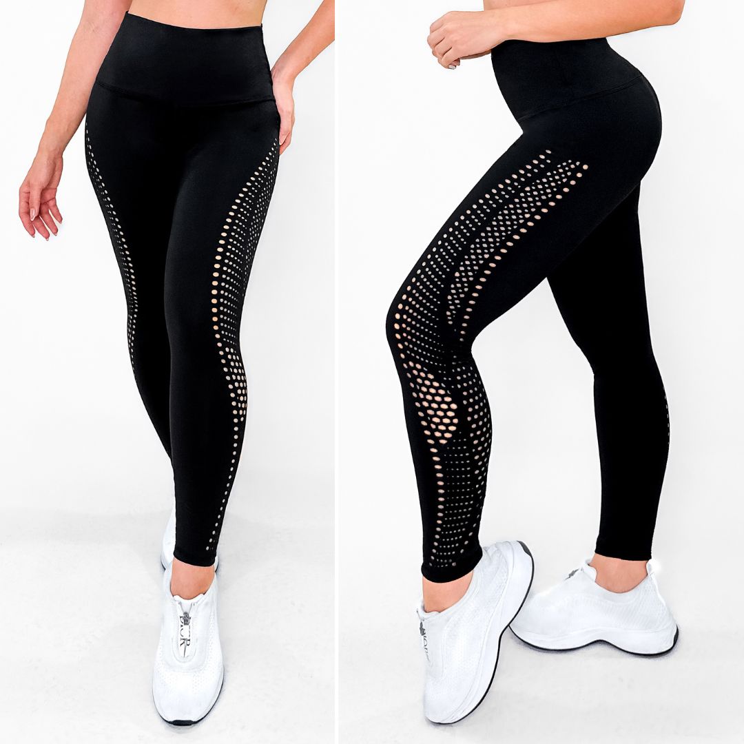 Luxury Black - NUEVO | Leggin Anti-Celulitis, Anti-Fluidos Con Cintura Alta & Horma Ideal (Diseño Con Corte Laser) Leggins RBJ Leggins 