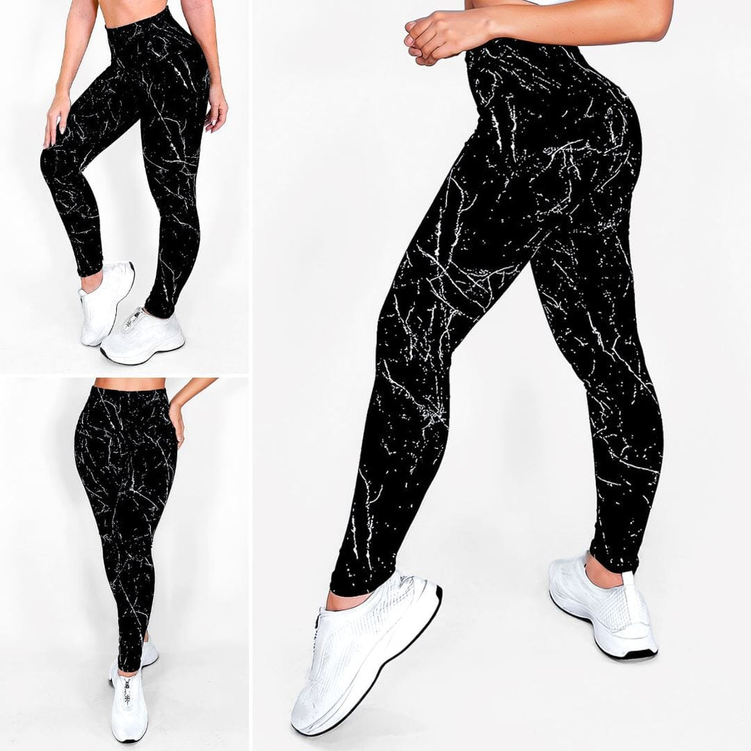Negro Mármol - Hot Sale Secreto | Leggin Anti-Celulitis, Anti-Fluidos Con Cintura Alta & Horma Ideal Leggins RBJ Leggins 