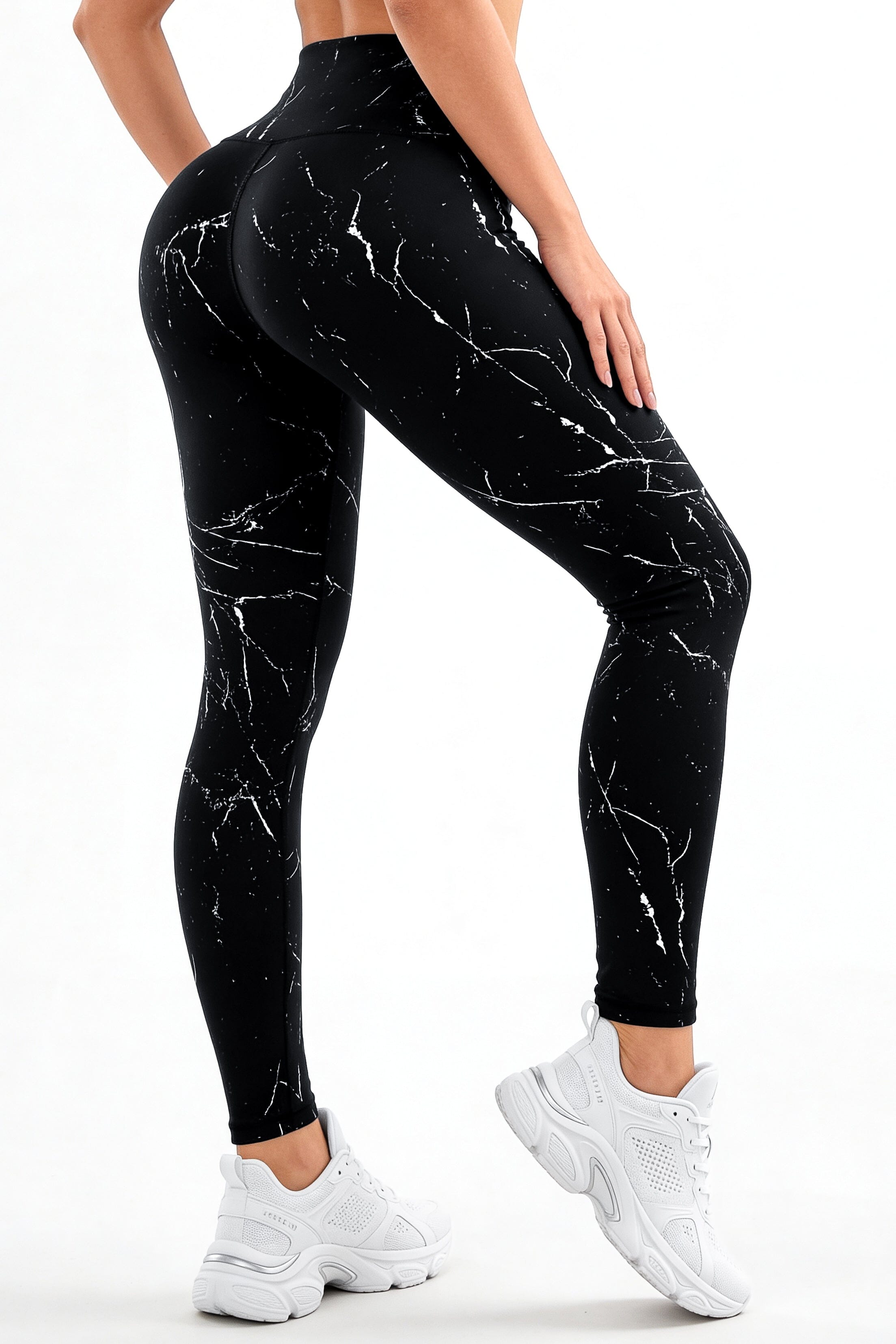 Negro Mármol | Leggin Anti-Celulitis, Anti-Fluidos Con Cintura Alta & Horma Ideal Leggins RBJ Leggins 
