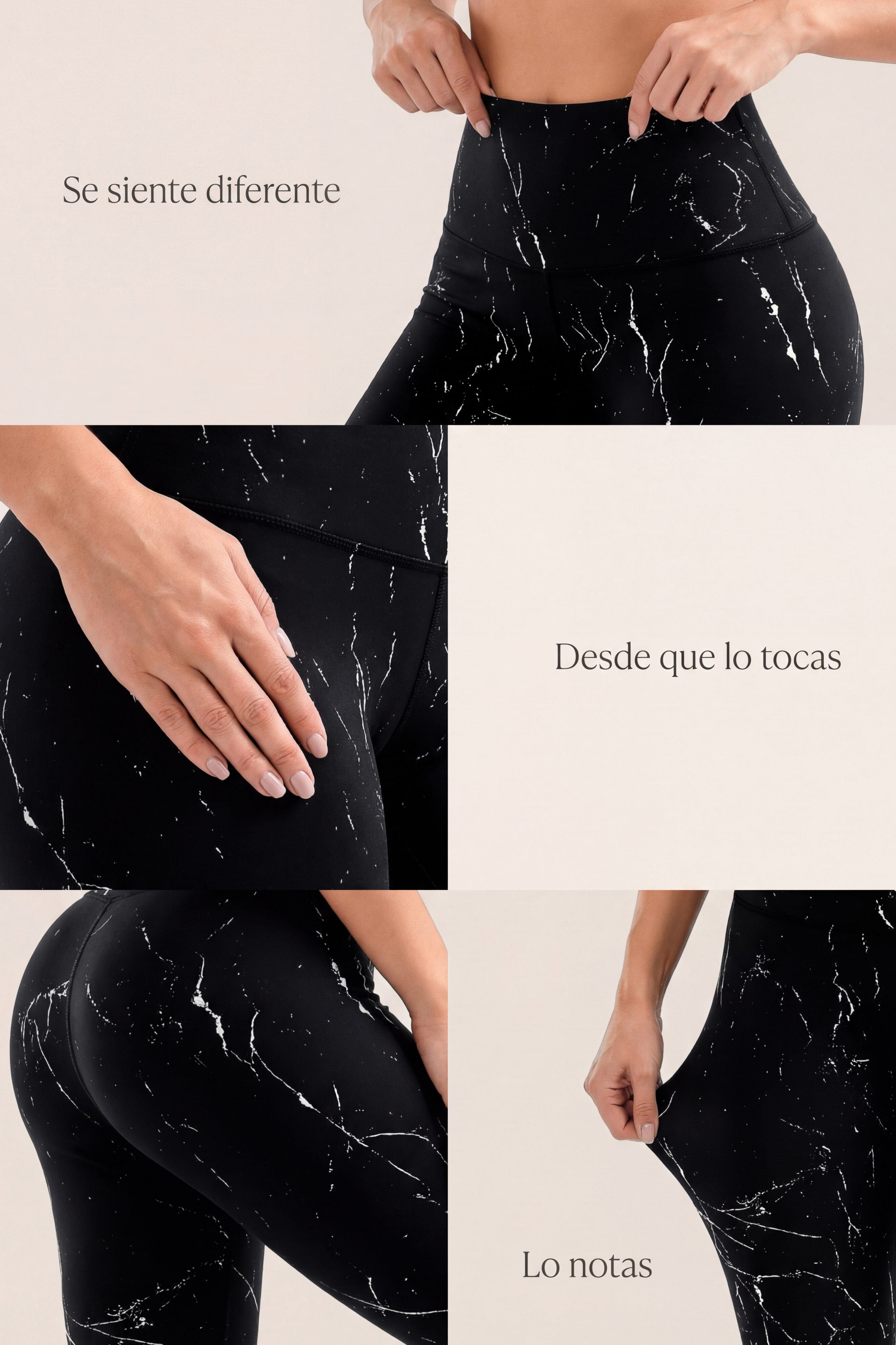 Negro Mármol | Leggin Anti-Celulitis, Anti-Fluidos Con Cintura Alta & Horma Ideal Leggins RBJ Leggins 