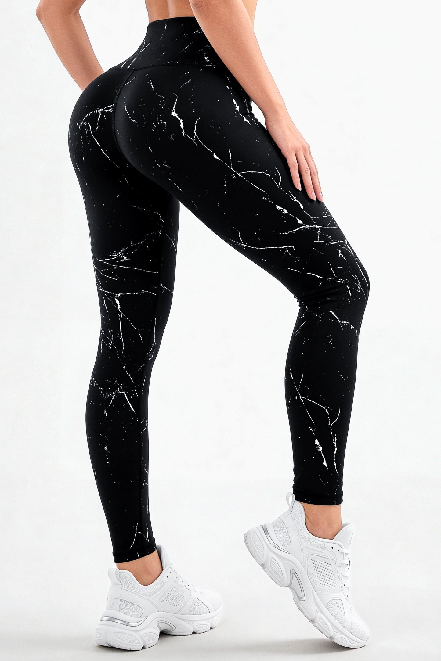 Negro Mármol | Leggin Anti-Celulitis, Anti-Fluidos Con Cintura Alta & Horma Ideal Leggins RBJ Leggins 