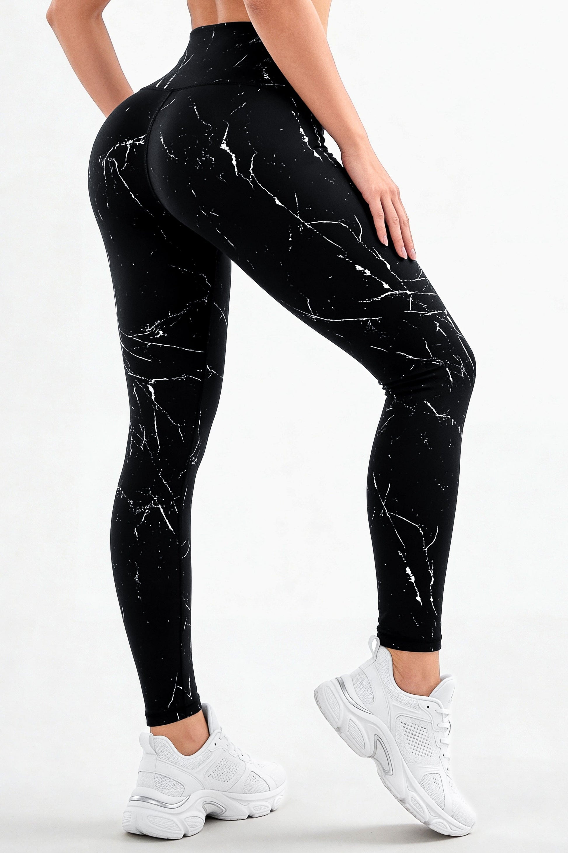 Negro Mármol | Leggin Anti-Celulitis, Anti-Fluidos Con Cintura Alta & Horma Ideal Leggins RBJ Leggins 