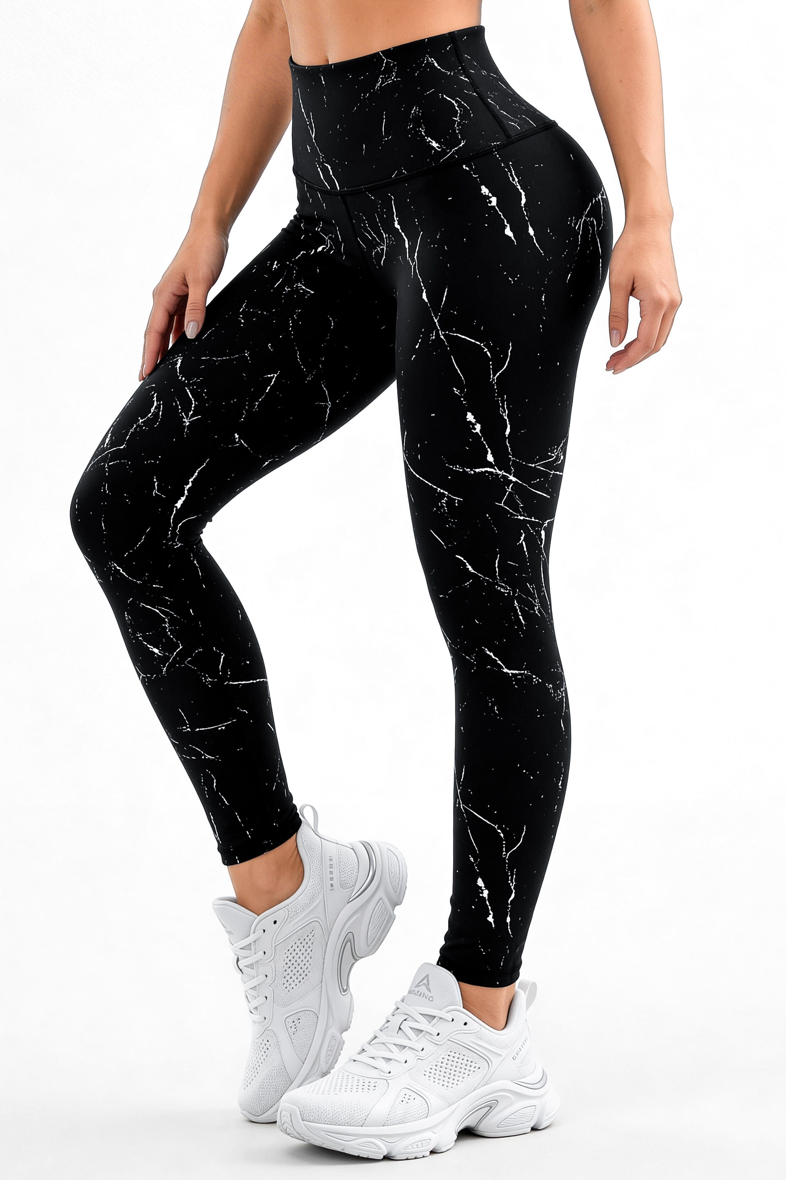 Negro Mármol | Leggin Anti-Celulitis, Anti-Fluidos Con Cintura Alta & Horma Ideal Leggins RBJ Leggins 