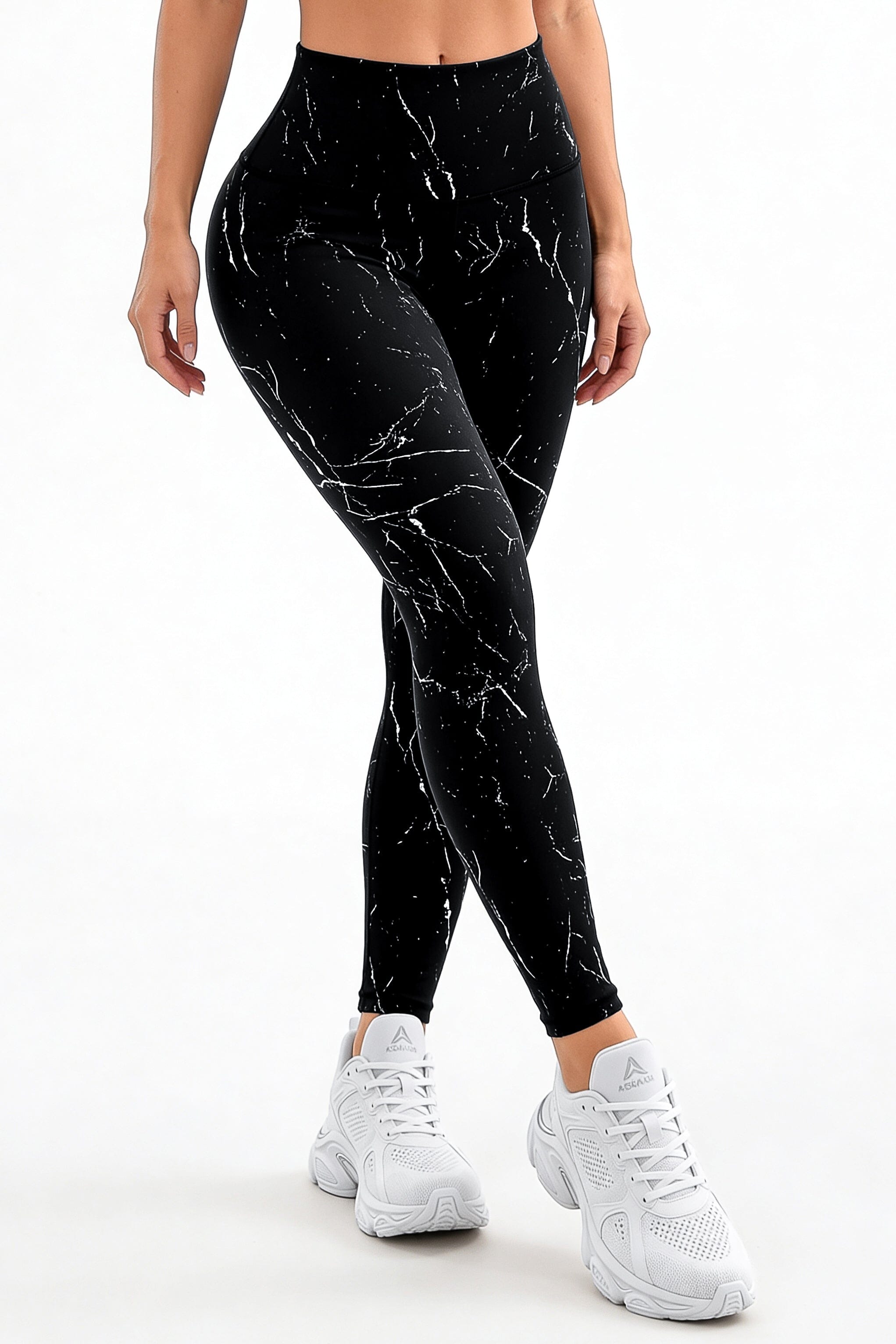Negro Mármol | Leggin Anti-Celulitis, Anti-Fluidos Con Cintura Alta & Horma Ideal Leggins RBJ Leggins 