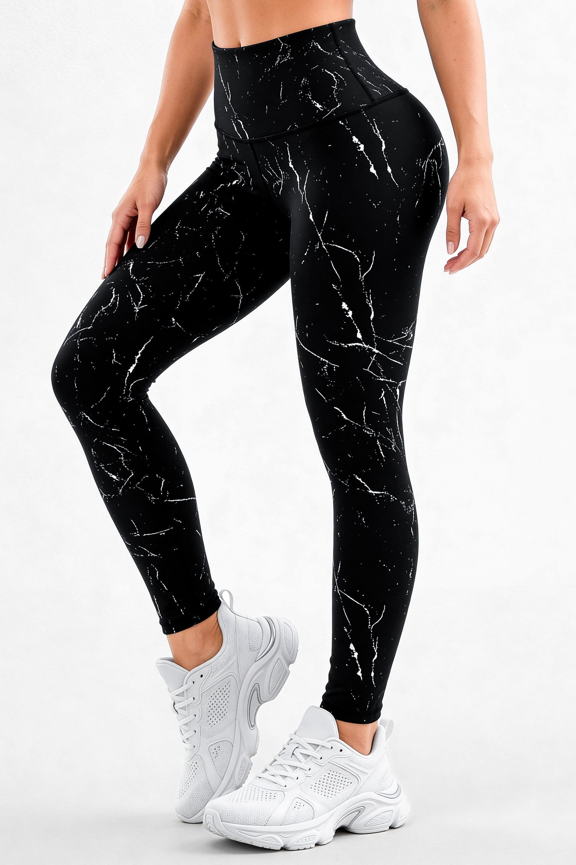 Negro Mármol | Leggin Anti-Celulitis, Anti-Fluidos Con Cintura Alta & Horma Ideal Leggins RBJ Leggins 