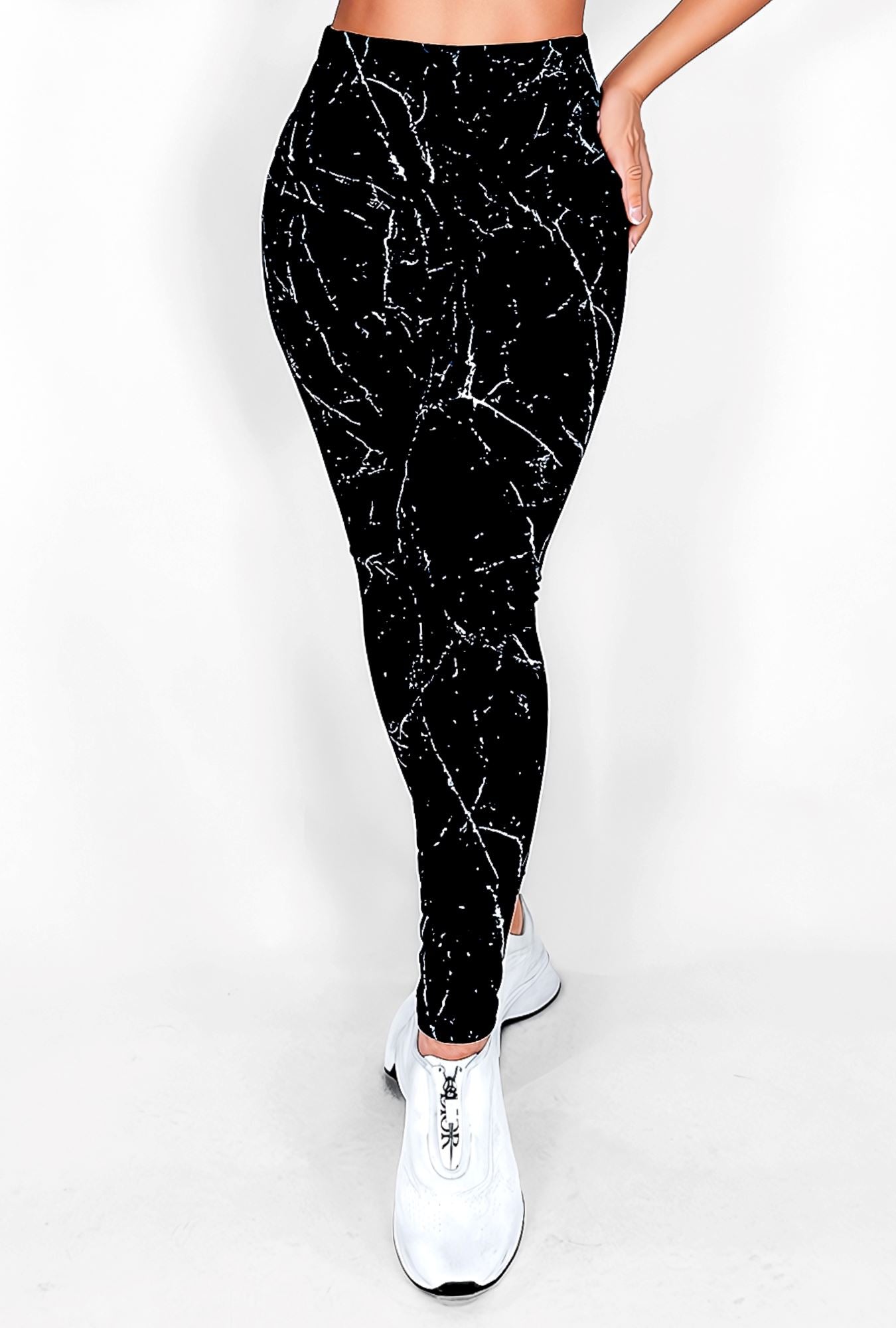 Negro Mármol | Leggin Anti-Celulitis, Anti-Fluidos Con Cintura Alta & Horma Ideal Leggins RBJ Leggins 