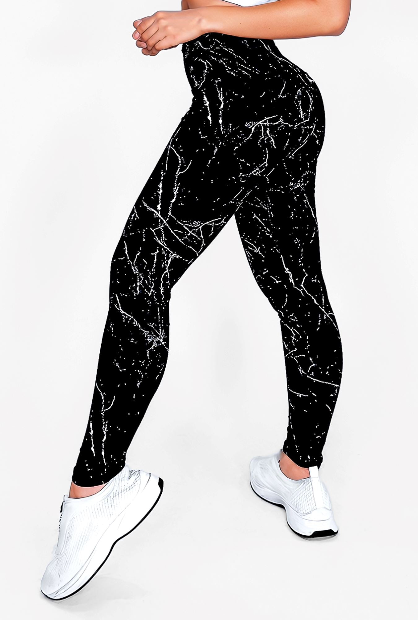 Negro Mármol | Leggin Anti-Celulitis, Anti-Fluidos Con Cintura Alta & Horma Ideal Leggins RBJ Leggins 