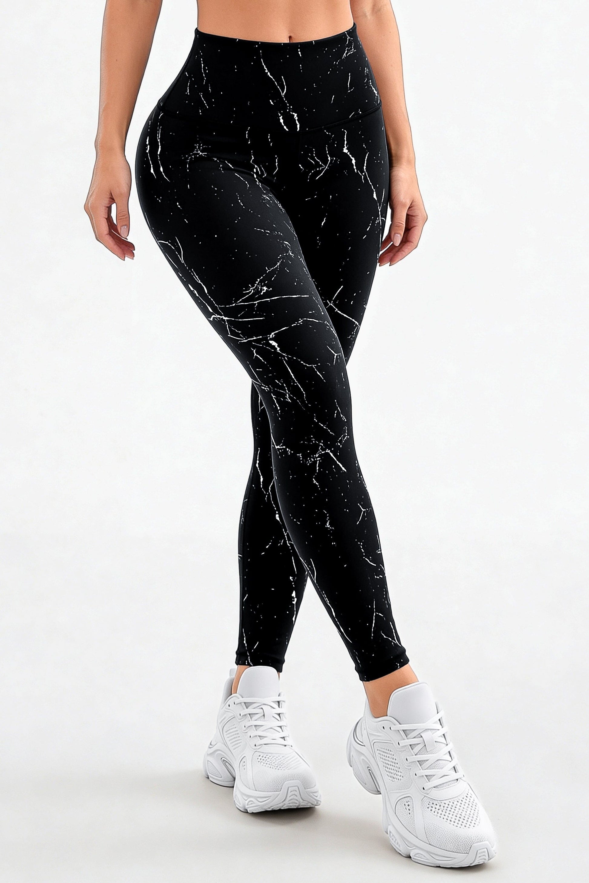 Negro Mármol | Leggin Anti-Celulitis, Anti-Fluidos Con Cintura Alta & Horma Ideal Leggins RBJ Leggins 