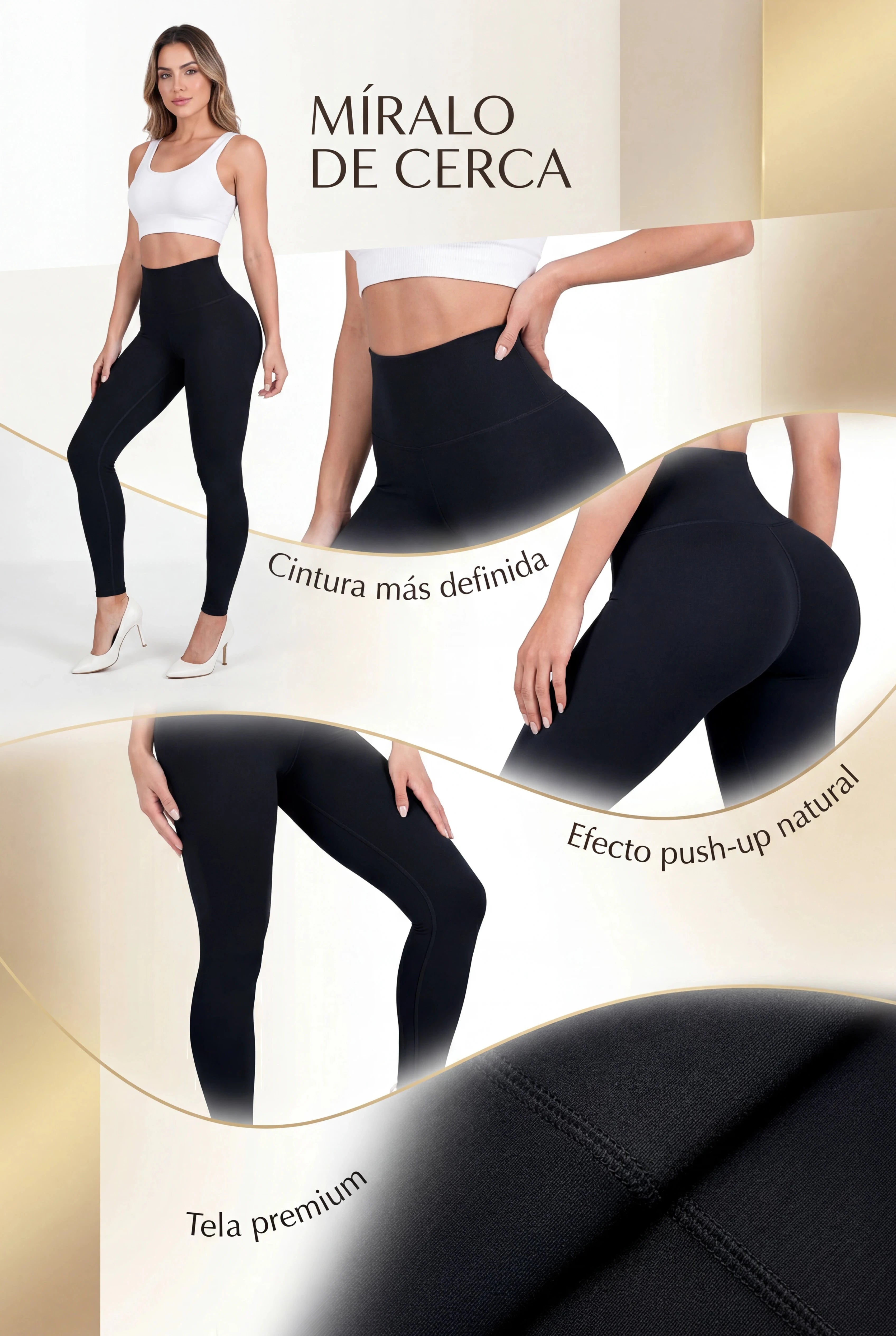 Negro Mate | Leggin Anti-Celulitis, Anti-Fluidos Con Cintura Alta & Horma Ideal Leggins RBJ Leggins 