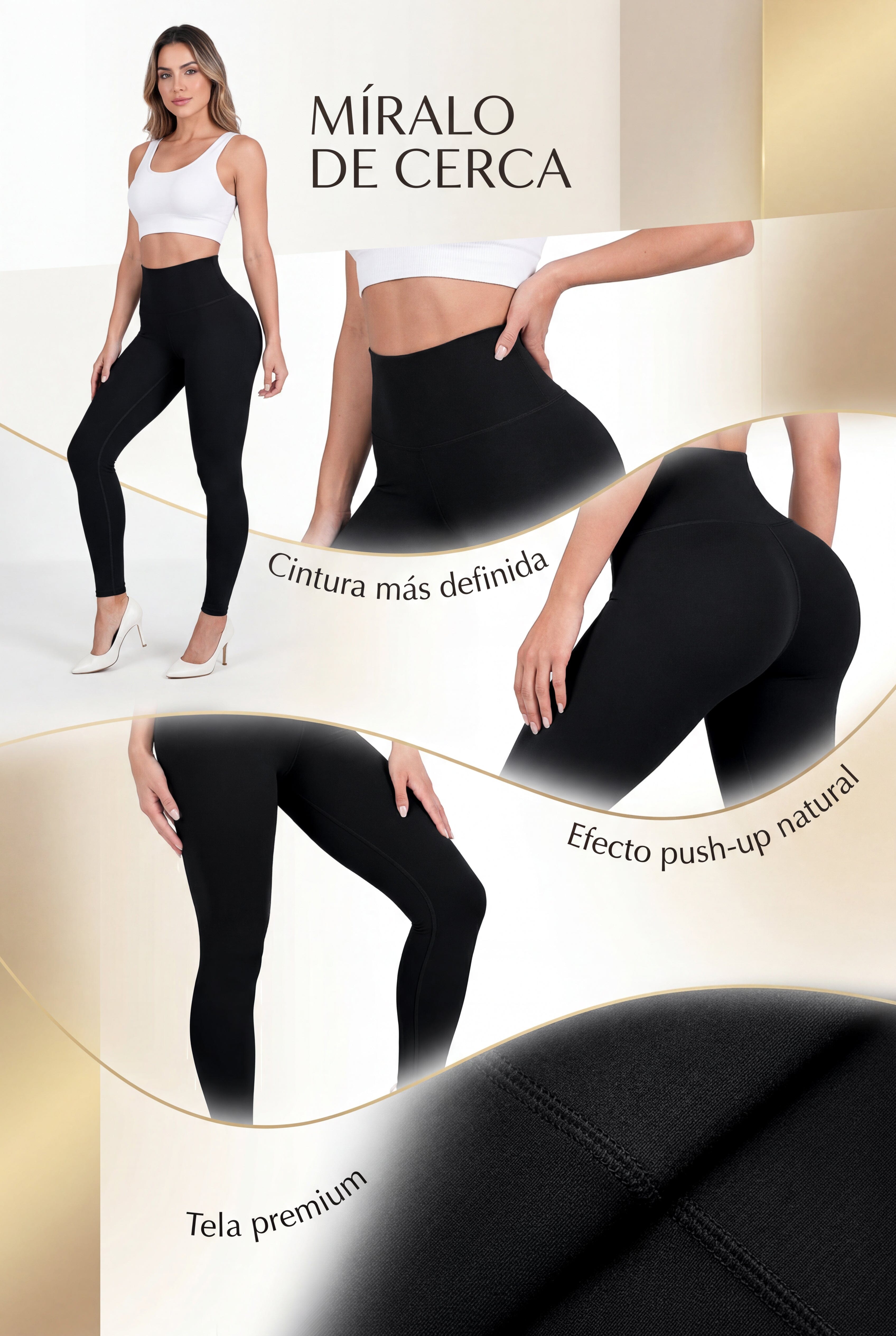 Negro Mate | Leggin Anti-Celulitis, Anti-Fluidos Con Cintura Alta & Horma Ideal Leggins RBJ Leggins 