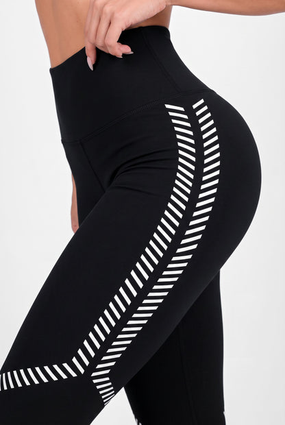 Negro Nascar | Leggin Anti-Celulitis, Anti-Fluidos Con Cintura Alta & Horma Ideal Leggins RBJ Leggins 