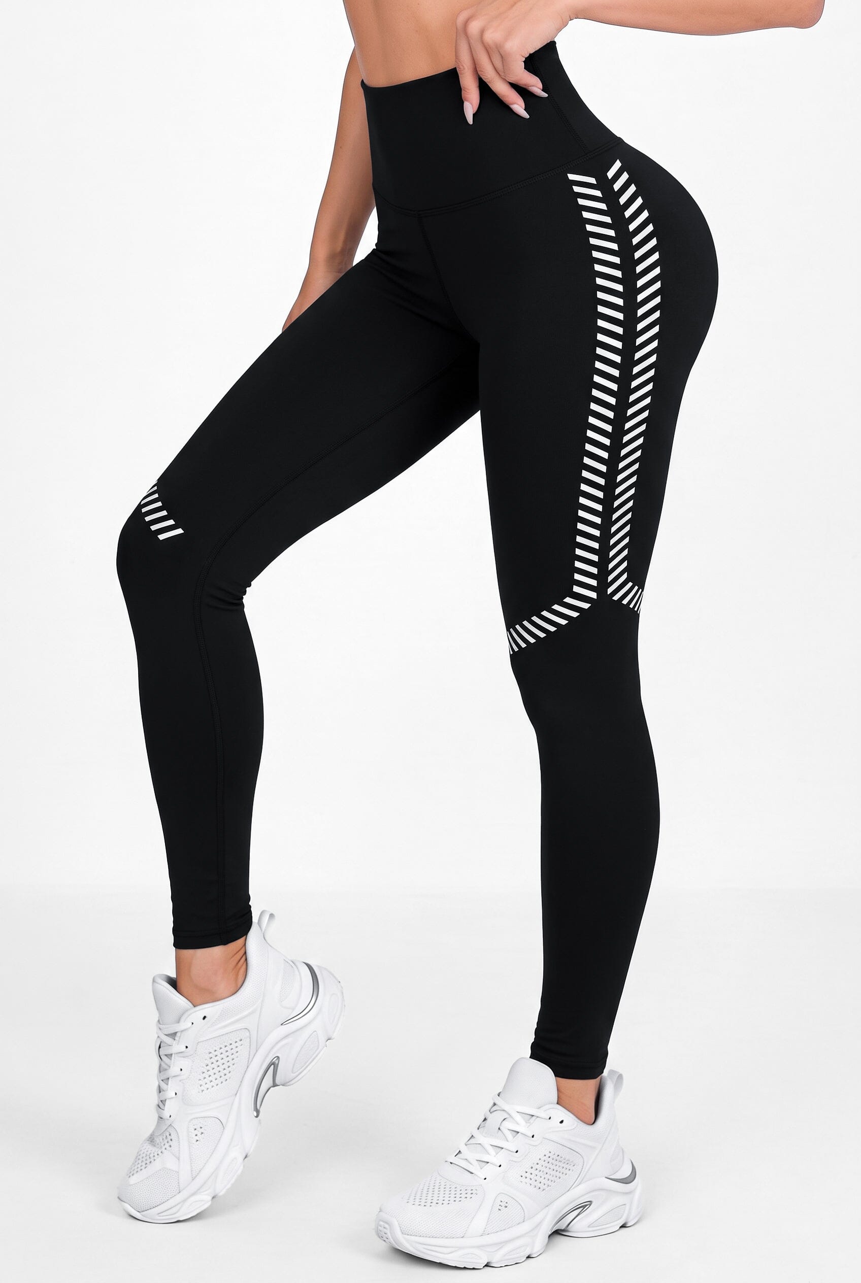 Negro Nascar | Leggin Anti-Celulitis, Anti-Fluidos Con Cintura Alta & Horma Ideal Leggins RBJ Leggins 