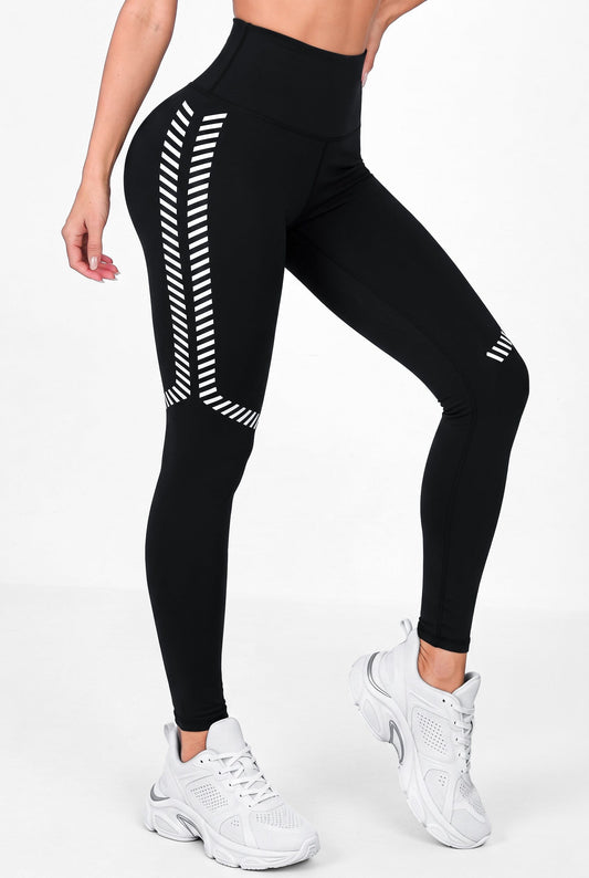 Negro Nascar | Leggin Anti-Celulitis, Anti-Fluidos Con Cintura Alta & Horma Ideal Leggins RBJ Leggins 