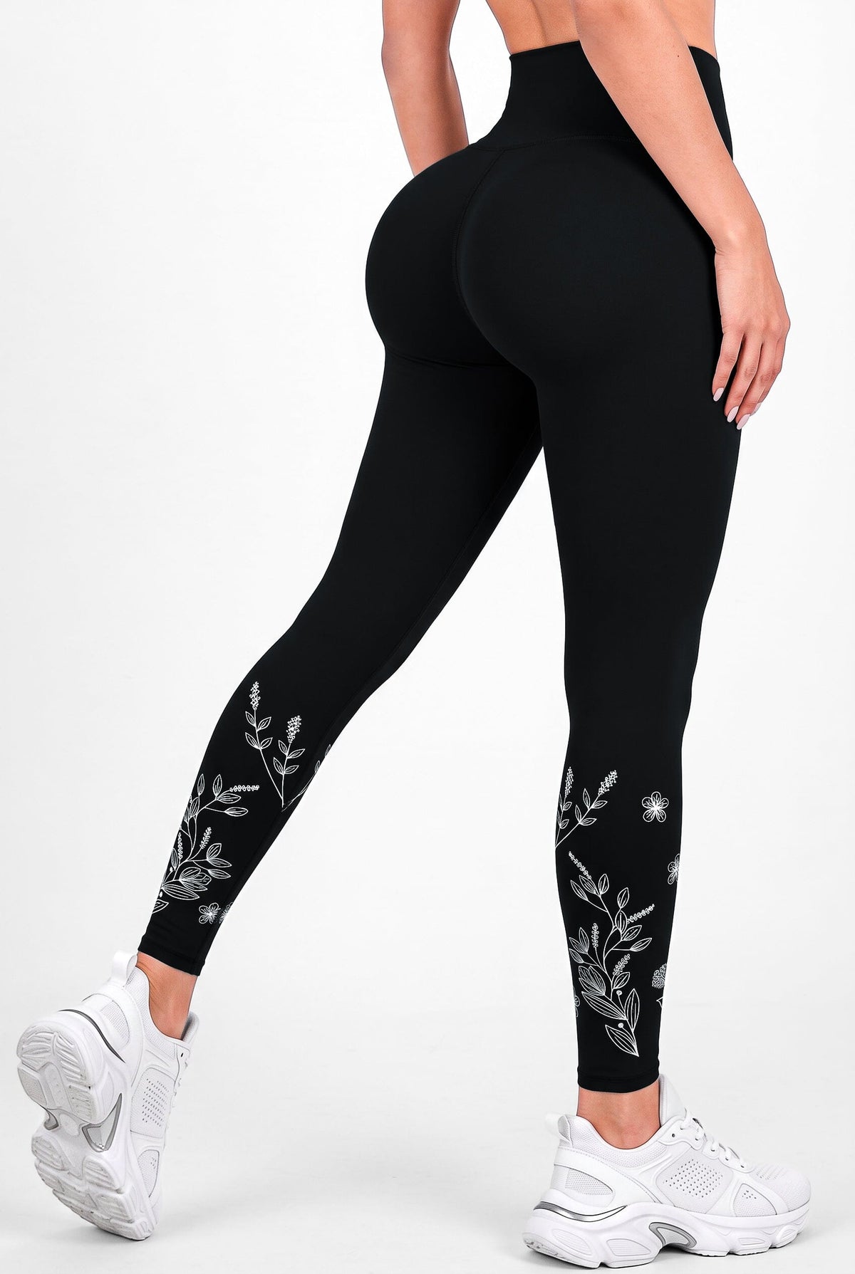 Noche Floral | Leggin Anti-Celulitis, Anti-Fluidos Con Cintura Alta & Horma Ideal Leggins RBJ Leggins 